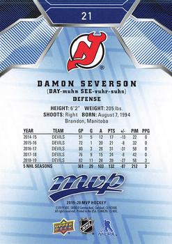 2019-20 Upper Deck MVP - Blue #21 Damon Severson Back