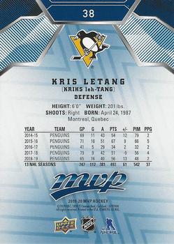 2019-20 Upper Deck MVP - Blue #38 Kris Letang Back
