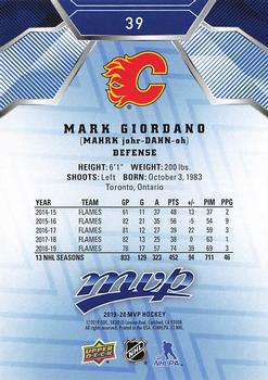 2019-20 Upper Deck MVP - Blue #39 Mark Giordano Back