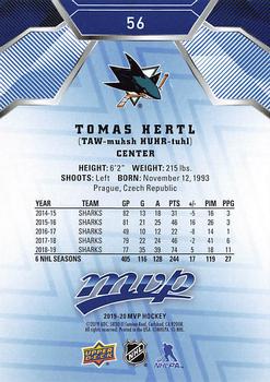 2019-20 Upper Deck MVP - Blue #56 Tomas Hertl Back