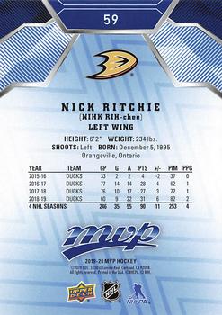 2019-20 Upper Deck MVP - Blue #59 Nick Ritchie Back