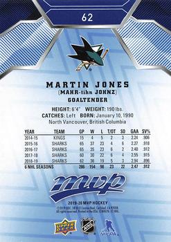 2019-20 Upper Deck MVP - Blue #62 Martin Jones Back