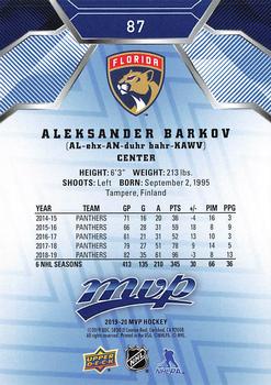 2019-20 Upper Deck MVP - Blue #87 Aleksander Barkov Back