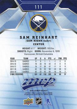 2019-20 Upper Deck MVP - Blue #111 Sam Reinhart Back