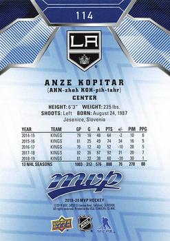 2019-20 Upper Deck MVP - Blue #114 Anze Kopitar Back