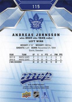 2019-20 Upper Deck MVP - Blue #115 Andreas Johnsson Back