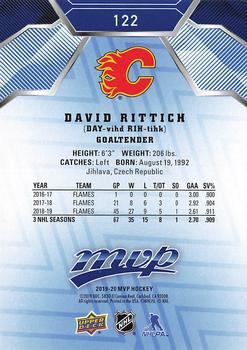 2019-20 Upper Deck MVP - Blue #122 David Rittich Back