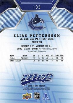 2019-20 Upper Deck MVP - Blue #133 Elias Pettersson Back