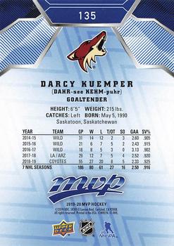 2019-20 Upper Deck MVP - Blue #135 Darcy Kuemper Back