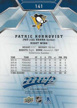 2019-20 Upper Deck MVP - Blue #141 Patric Hornqvist Back