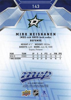 2019-20 Upper Deck MVP - Blue #143 Miro Heiskanen Back
