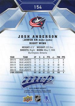 2019-20 Upper Deck MVP - Blue #154 Josh Anderson Back
