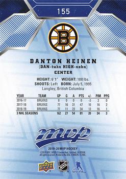 2019-20 Upper Deck MVP - Blue #155 Danton Heinen Back