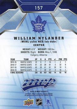 2019-20 Upper Deck MVP - Blue #157 William Nylander Back