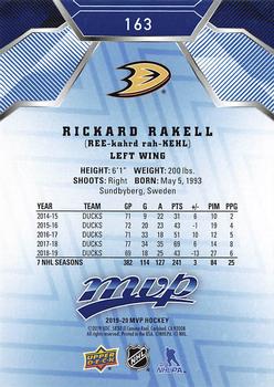 2019-20 Upper Deck MVP - Blue #163 Rickard Rakell Back