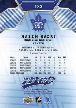 2019-20 Upper Deck MVP - Blue #183 Nazem Kadri Back