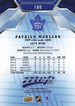 2019-20 Upper Deck MVP - Blue #185 Patrick Marleau Back