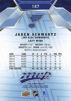 2019-20 Upper Deck MVP - Blue #187 Jaden Schwartz Back