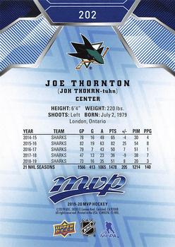 2019-20 Upper Deck MVP - Blue #202 Joe Thornton Back