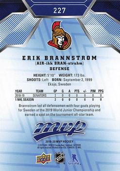 2019-20 Upper Deck MVP - Blue #227 Erik Brannstrom Back