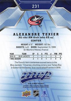 2019-20 Upper Deck MVP - Blue #231 Alexandre Texier Back