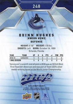 2019-20 Upper Deck MVP - Blue #248 Quinn Hughes Back