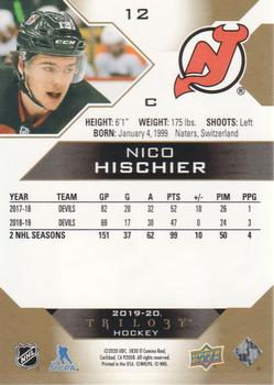 2019-20 Upper Deck Trilogy #12 Nico Hischier Back