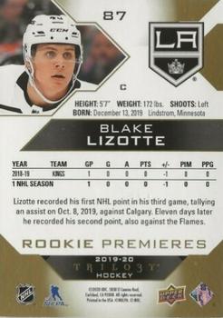 2019-20 Upper Deck Trilogy #87 Blake Lizotte Back