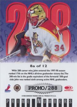 1997-98 Donruss Elite - Prime Numbers Promos #8a John Vanbiesbrouck Back