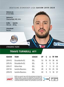 2019-20 Playercards Promotionpack (DEL) #DEL-Promo-02 Travis Turnbull Back