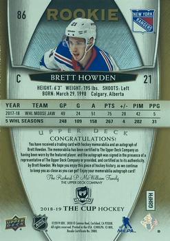 2018-19 Upper Deck The Cup - Gold Foil #86 Brett Howden Back