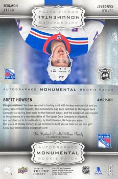 2018-19 Upper Deck The Cup - Autographed Monumental Rookie Patch Booklets #AMRP-BH Brett Howden Back