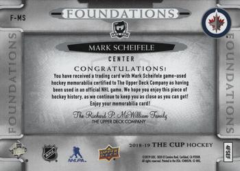 2018-19 Upper Deck The Cup - Cup Foundations Jersey #F-MS Mark Scheifele Back