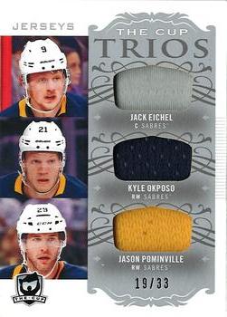 2018-19 Upper Deck The Cup - The Cup Trios Jersey #C3-BUF Jack Eichel / Kyle Okposo / Jason Pominville Front