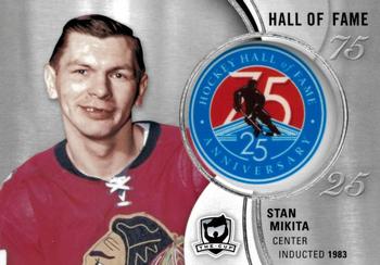2018-19 Upper Deck The Cup - Hockey Hall of Fame Anniversary 75/25 Manufactured Patch #HOF-SM Stan Mikita Front