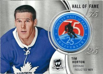 2018-19 Upper Deck The Cup - Hockey Hall of Fame Anniversary 75/25 Manufactured Patch #HOF-TH Tim Horton Front