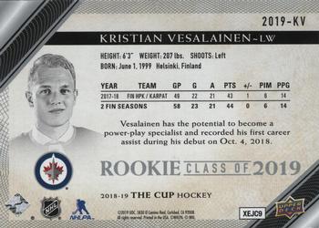 2018-19 Upper Deck The Cup - Rookie Class of 2019 #2019-KV Kristian Vesalainen Back