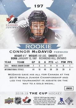 2018-19 Upper Deck The Cup - Team Canada Juniors Rookie Tribute #197 Connor McDavid Back