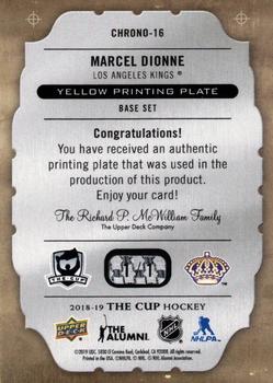 2018-19 Upper Deck The Cup - Chronology Printing Plates Yellow #CHRONO-16 Marcel Dionne Back