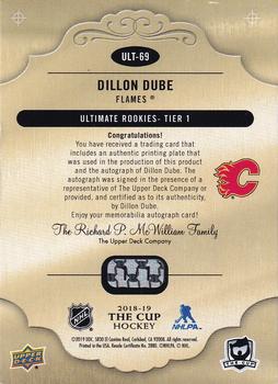 2018-19 Upper Deck The Cup - Ultimate Collection Rookies Printing Plates Magenta #ULT-69 Dillon Dube Back