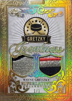 2019-20 Leaf Superlative Collection - Greatness Dual Relics - Gold #G-13 Wayne Gretzky Front