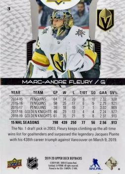 2019-20 Upper Deck Buybacks #3 Marc-Andre Fleury Back