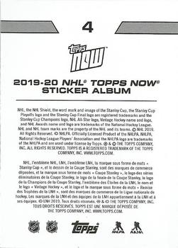 2019-20 Topps Now NHL Stickers #4 Cody Glass Back