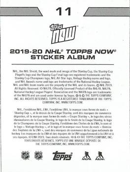 2019-20 Topps Now NHL Stickers #11 Quinn Hughes Back