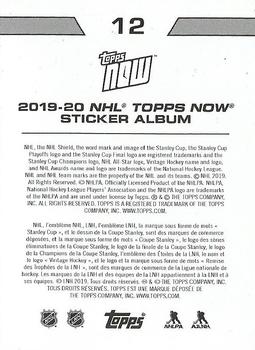 2019-20 Topps Now NHL Stickers #12 Patrick Marleau Back