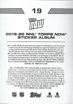 2019-20 Topps Now NHL Stickers #19 Sonny Milano Back