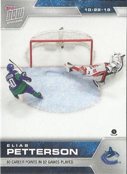 2019-20 Topps Now NHL Stickers #34 Elias Pettersson Front