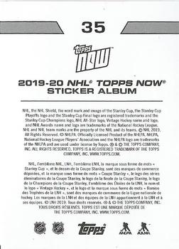 2019-20 Topps Now NHL Stickers #35 Andrei Svechnikov Back