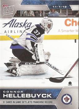 2019-20 Topps Now NHL Stickers #39 Connor Hellebuyck Front