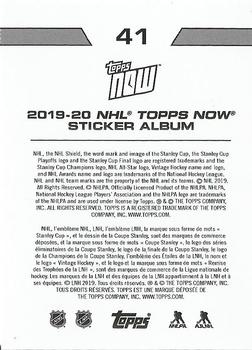 2019-20 Topps Now NHL Stickers #41 Zdeno Chára Back